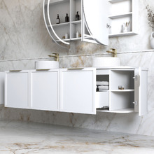 Hampshire 1800mm Wall Hung Double Vanity with Solid Surface Countertop